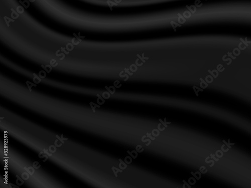 Vector stock illustration. Black closed curtains background for card or poster
