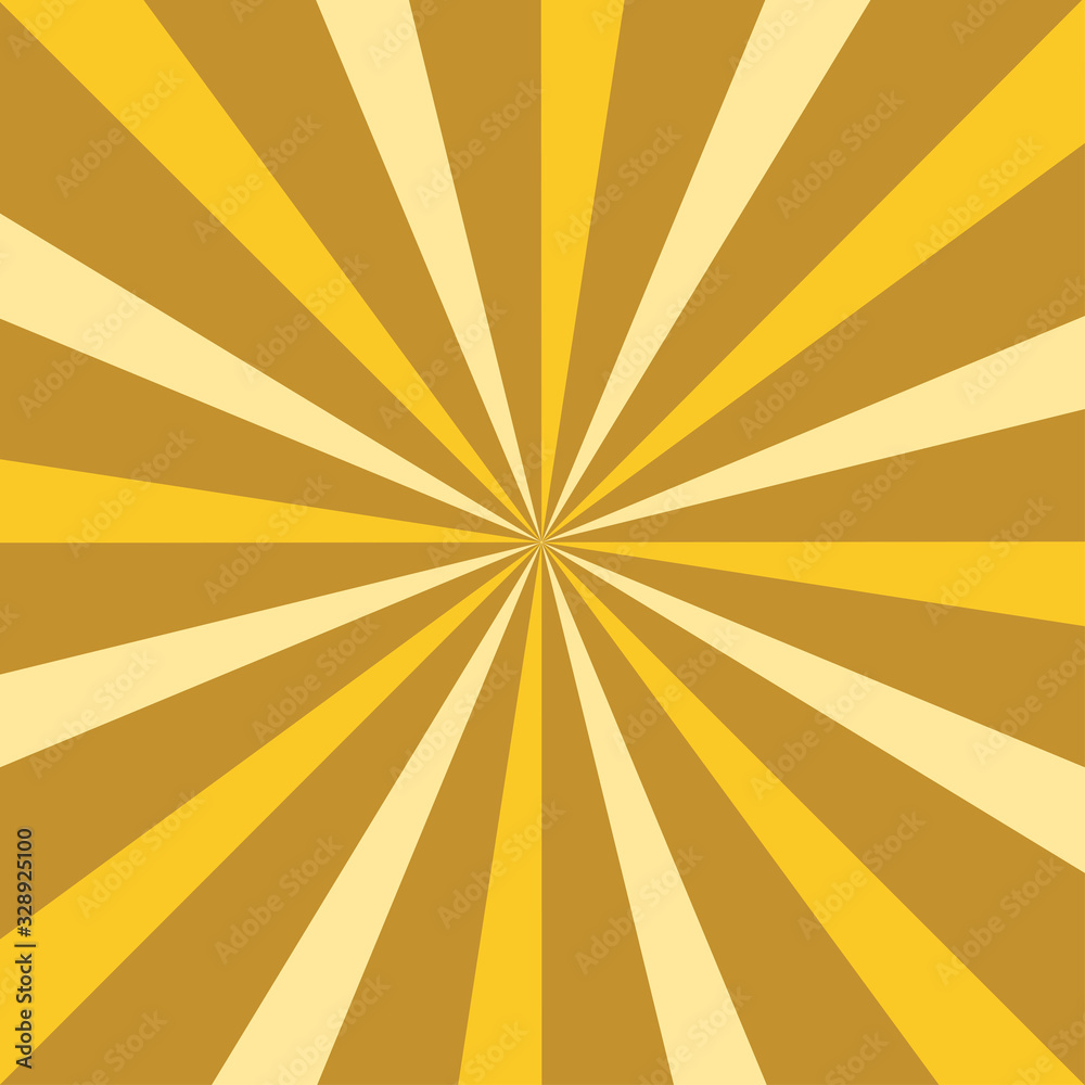 An abstract retro gold colored sunburst pattern background image.