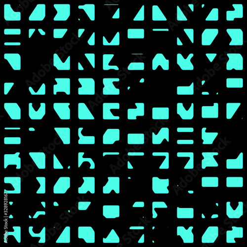 science fiction alien alphabet squared digital characters
