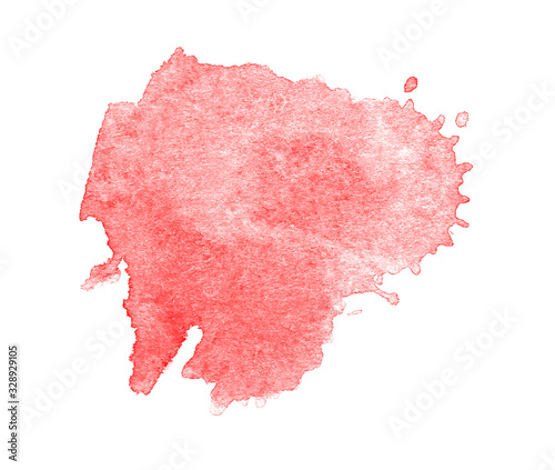 Abstract red watercolor isolated splash