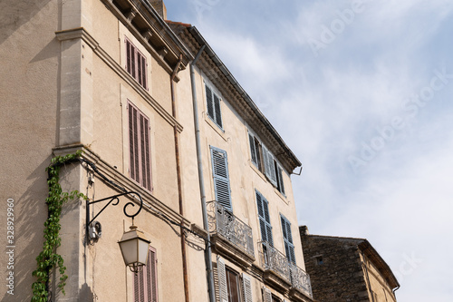 street house building village of Lourmarin provence France