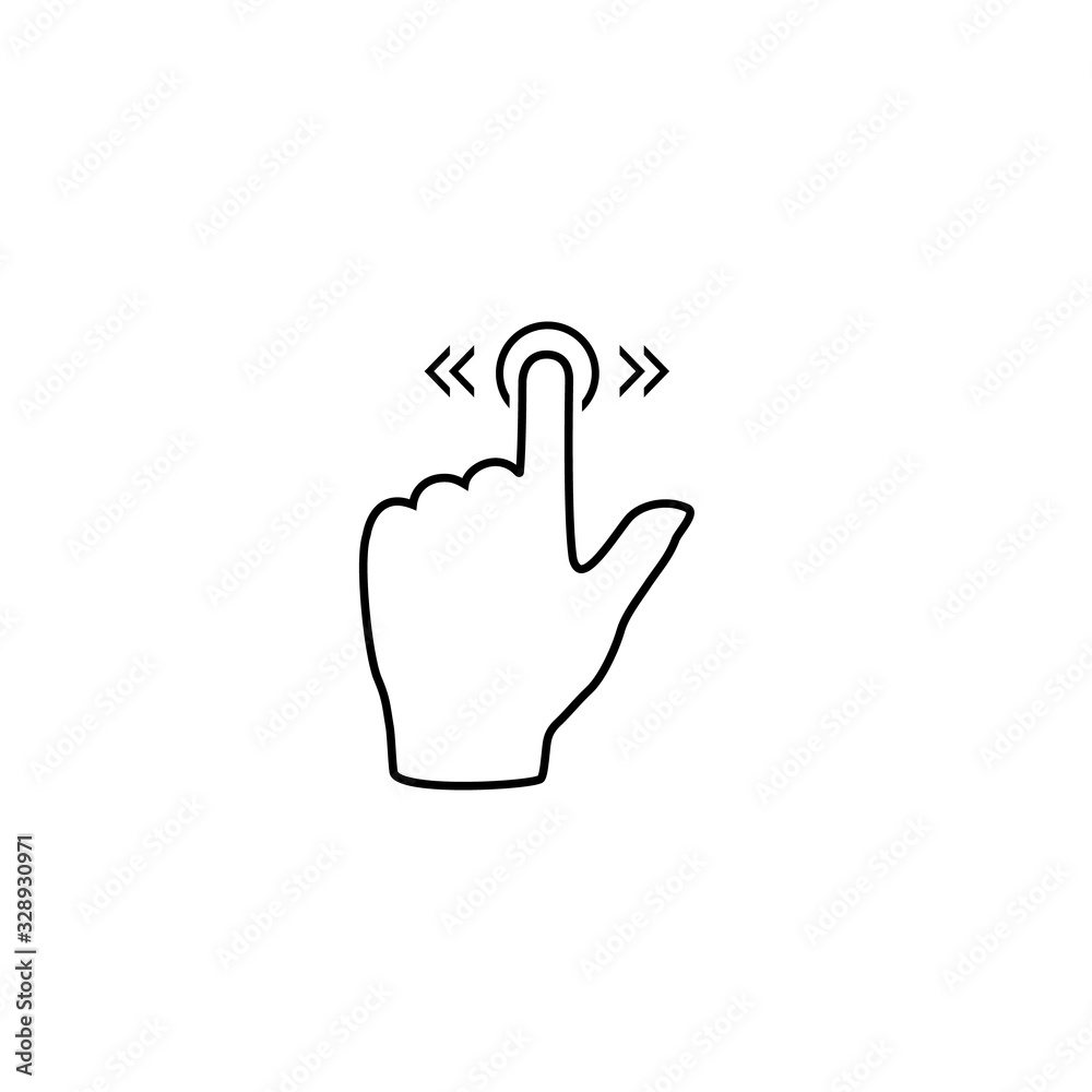 Slide line icon gesture on white. Vector in modern flat Slide line icon gesture on white. Vector in modern flat