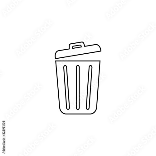 Trash line icon trendy flat design. Vector