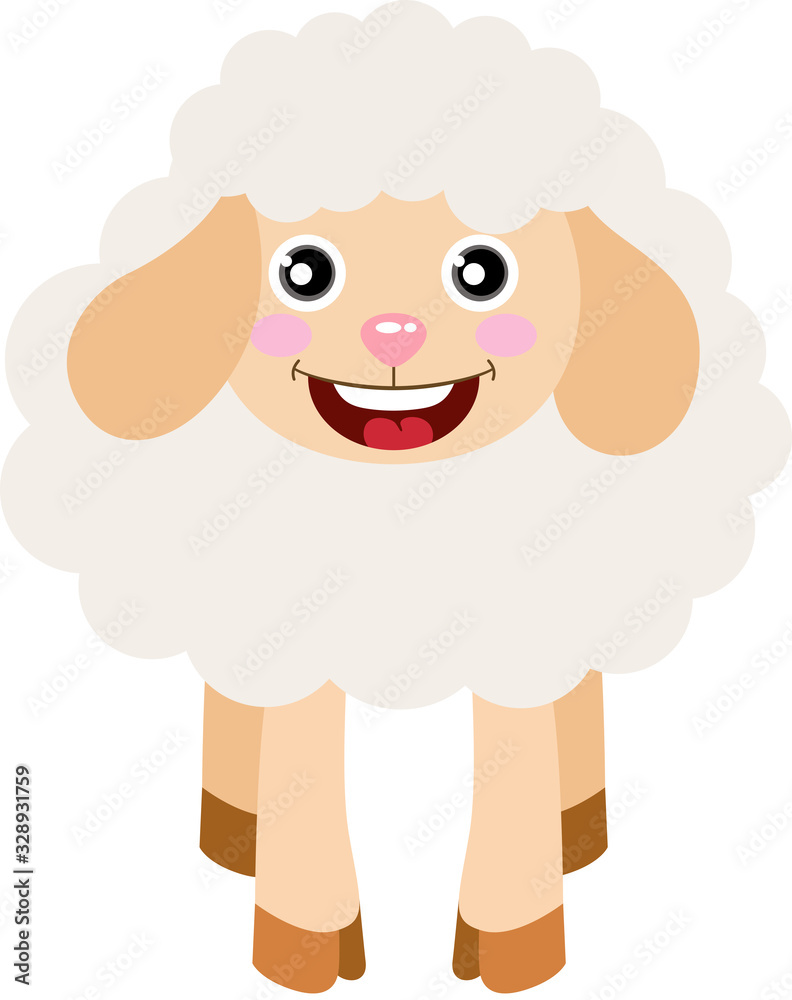 Cute joyful lamb isolated on white Cute joyful lamb isolated on white