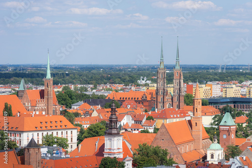 Wroclaw In Poland panoramic Top View of the city