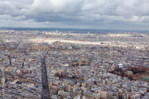 Paris city seen from above