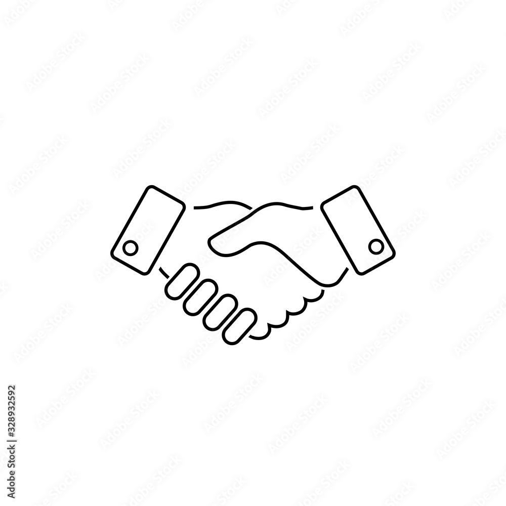 Business handshake line icon. Vector illustration in modern flat style Business handshake line icon. Vector illustration in modern flat style