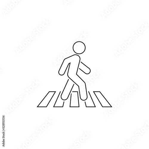 Crosswalk line icon symbol logo template. Vector