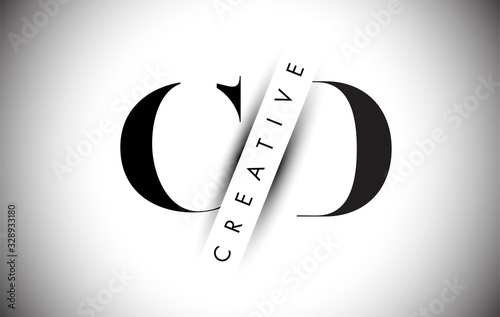 CD C D Letter Logo with Creative Shadow Cut and Overlayered Text Design. photo