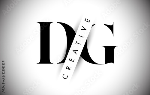 DG D G Letter Logo with Creative Shadow Cut and Overlayered Text Design. photo