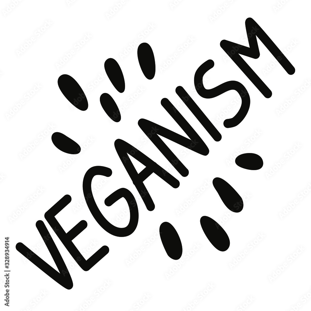 Veganism. Vegan. Plant nutrition. vector black on white