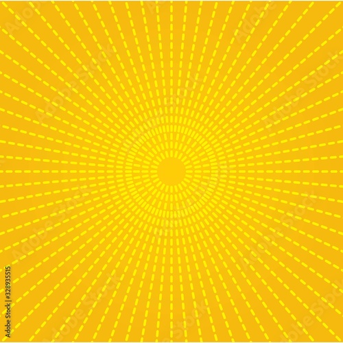 Abstract light yellow sun rays background, vector illustration