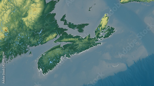 Photography Nova Scotia, Canada - outlined. Relief
