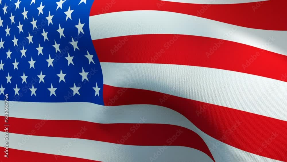 Waving American flag - loop