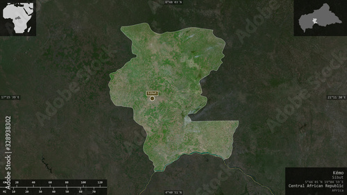 Kémo, Central African Republic - composition. Satellite photo