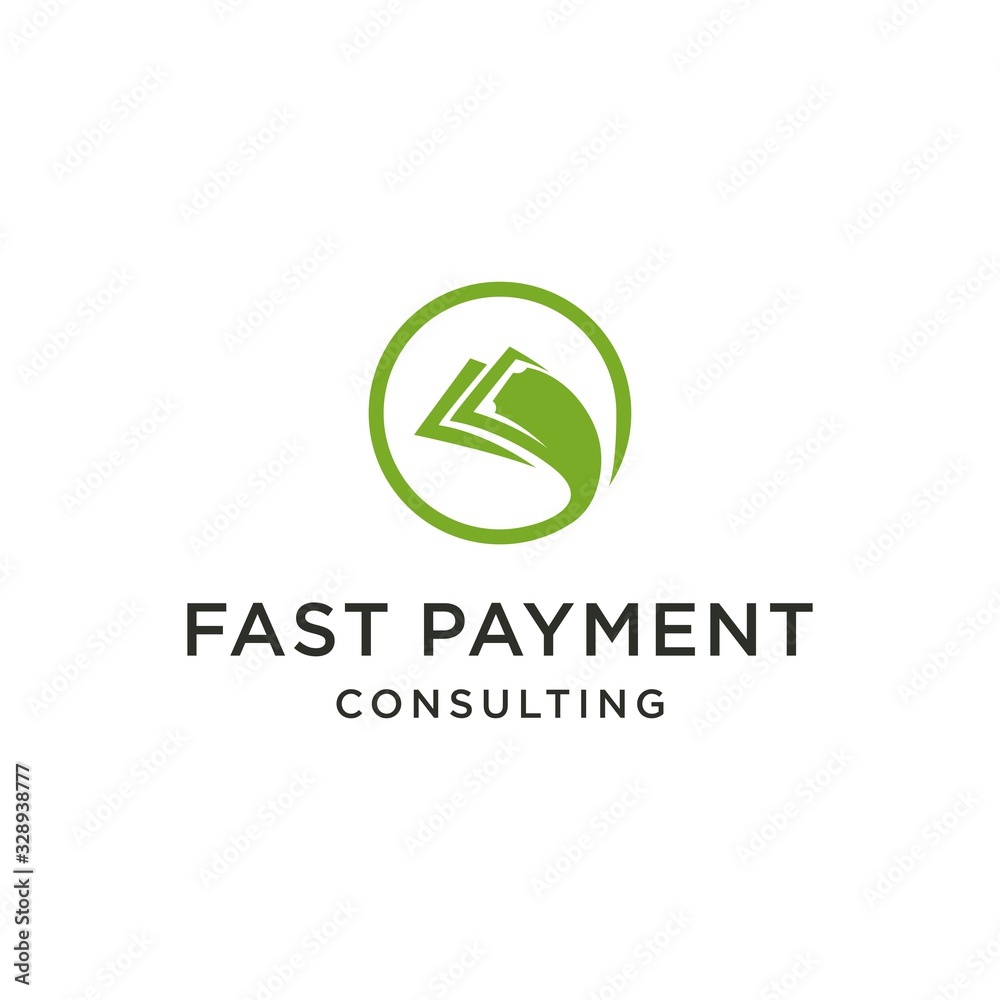 Money Payment Logo Icon With Fast Graphic template designs vector
