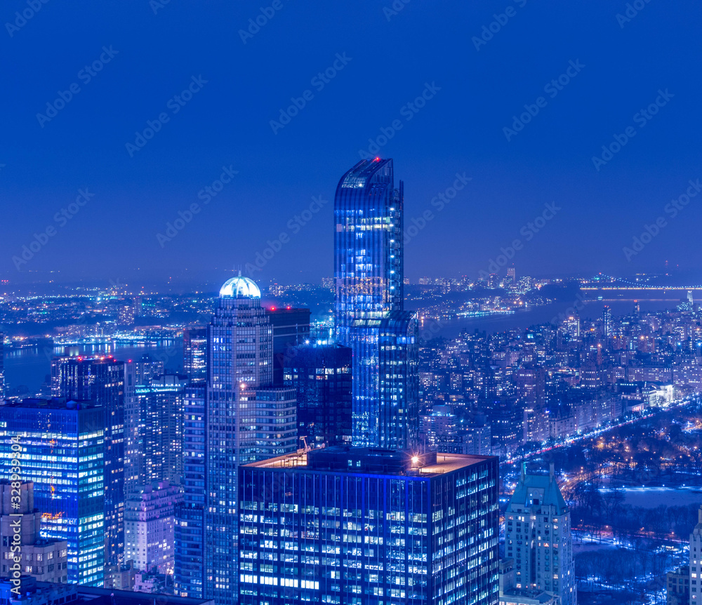 View of New York Manhattan during sunset hours View of New York Manhattan during sunset hours