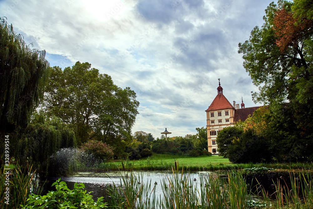 View at Eggenberg palace tourist spot, famous travel destination in Styria.