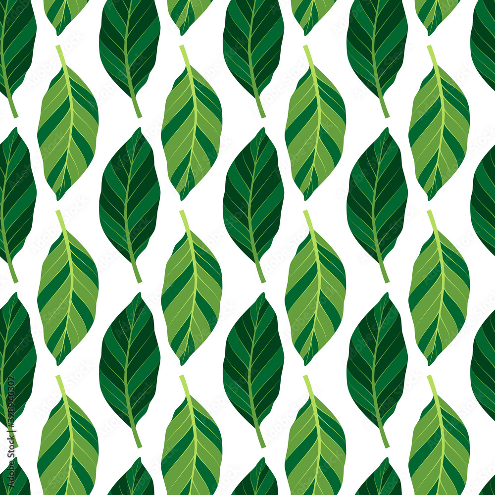 Summer seamless pattern with leaves. Vector illustration. Summer seamless pattern with leaves. Vector illustration.