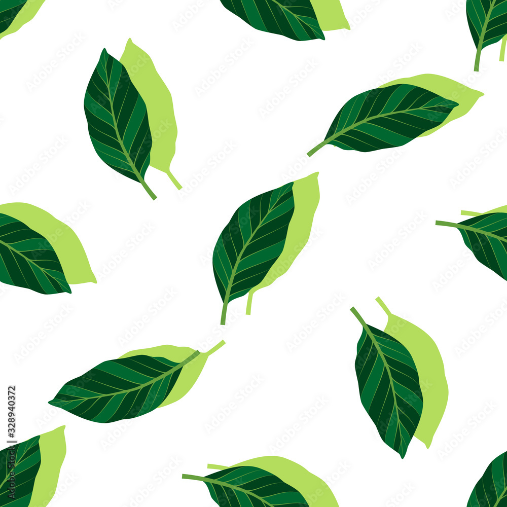 Summer seamless pattern with leaves. Vector illustration. Summer seamless pattern with leaves. Vector illustration.