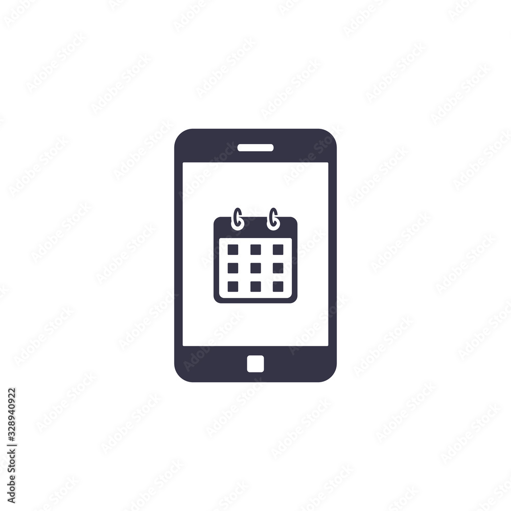 Calendar on smartphone screen icon. Planning or schedule, appointment, concept. Vector illustartion Calendar on smartphone screen icon. Planning or schedule, appointment, concept. Vector illustartion