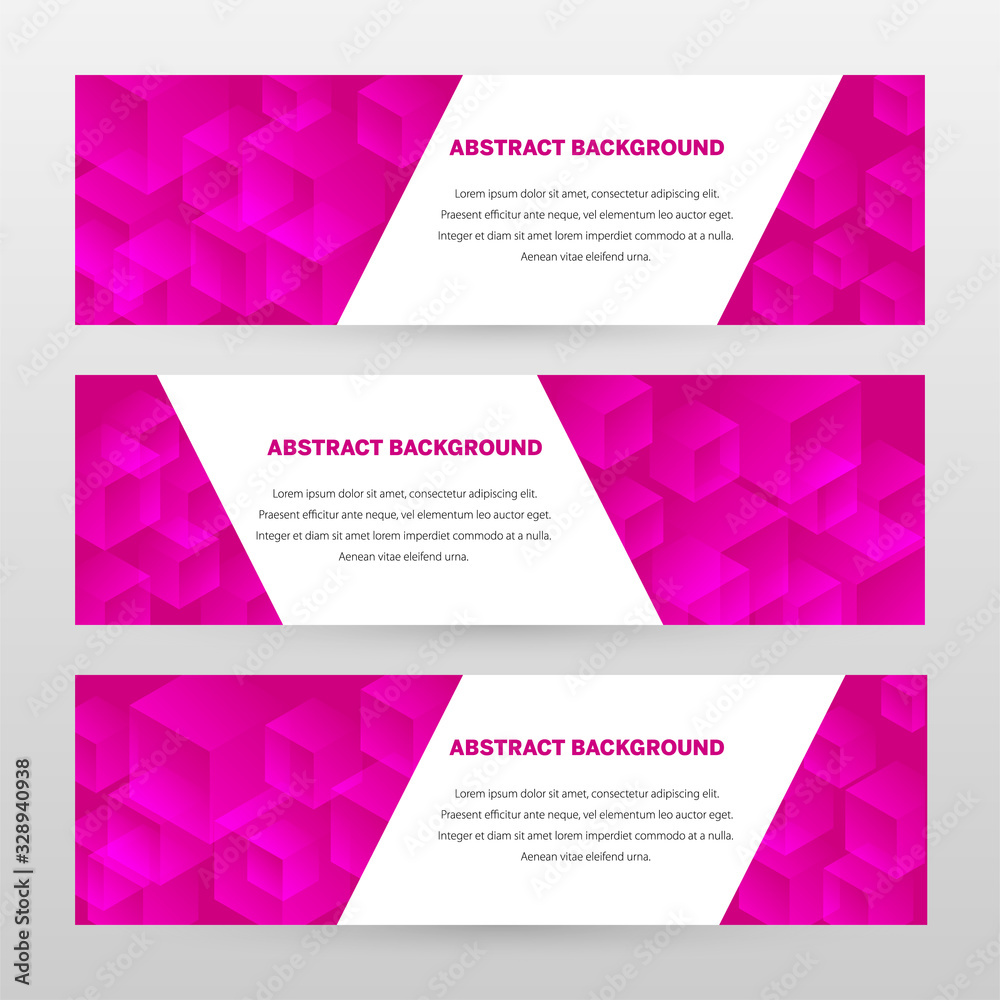 Banner vector design. Abstract background template for banner design, business, education, advertisement. Pink and white color. Abstract vector illustration. Concept website template.
