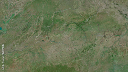 Vakaga, Central African Republic - outlined. Satellite