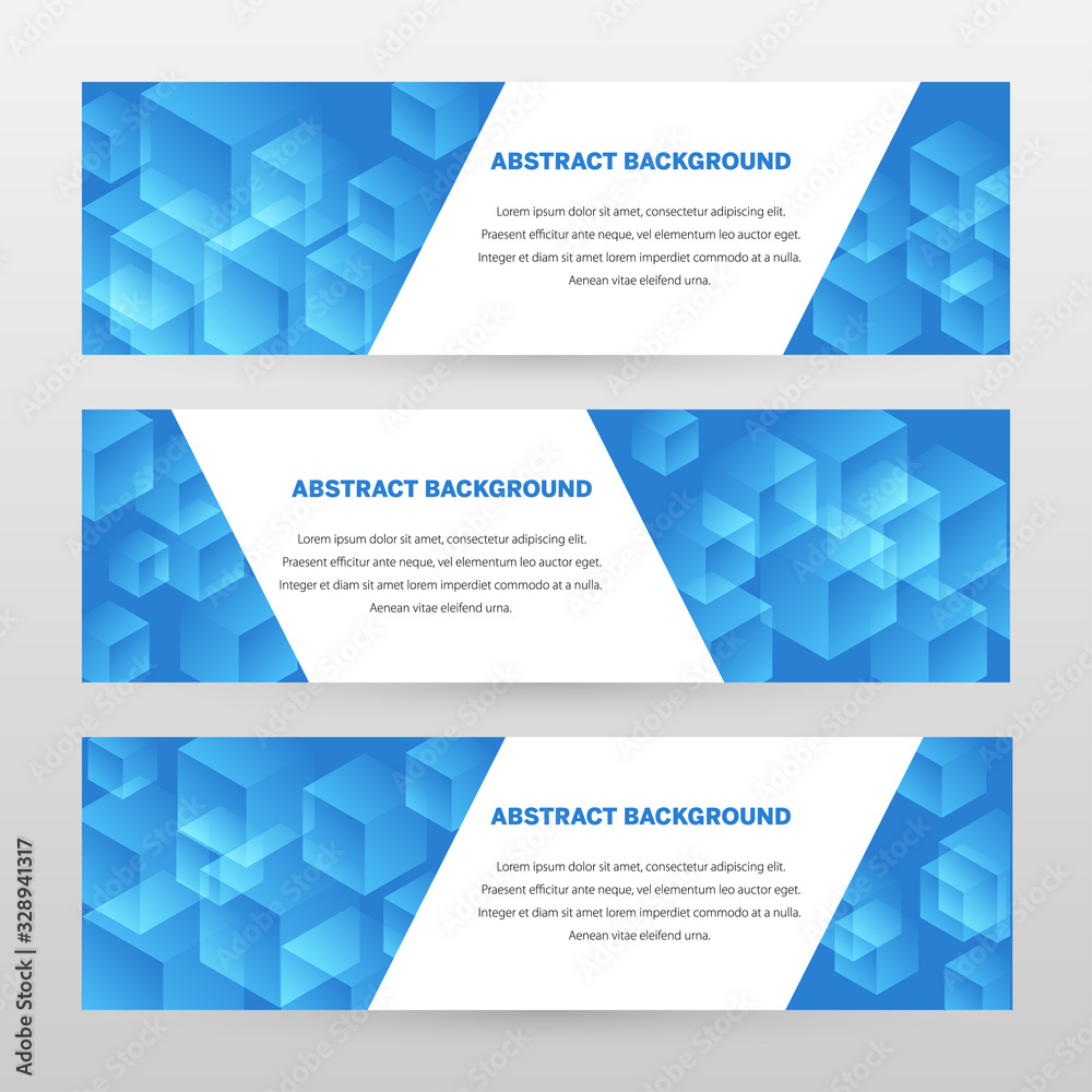 Banner vector design. Abstract background template for banner design, business, education, advertisement. Blue and white color. Abstract vector illustration. Concept website template.