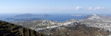 Panoramic view of Santorini island from the top of Mesa Vouno Mountain.