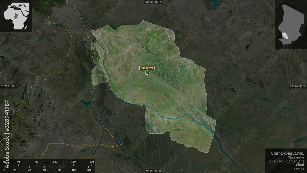 Chari-Baguirmi, Chad - composition. Satellite Chari-Baguirmi, Chad - composition. Satellite