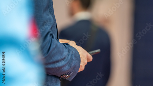 Businessman Using Smartphone For Business Solution