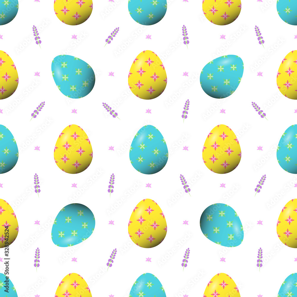 Seamless pattern with easter eggs.