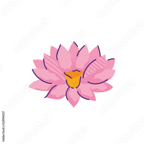 cute flower lotus nature isolated icon vector illustration design