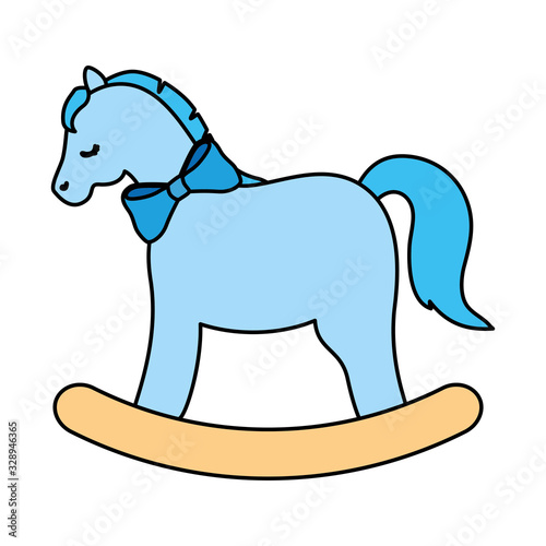 wooden horse toy isolated icon vector illustration design