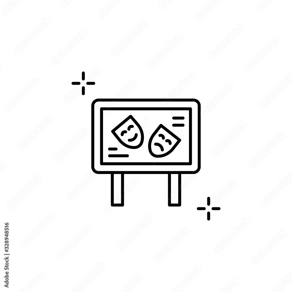 Sign icon. Simple line, outline vector elements of theatre for ui and ux, website or mobile application
