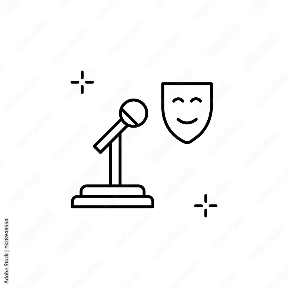 Microphone icon. Simple line, outline vector elements of theatre for ui and ux, website or mobile application Microphone icon. Simple line, outline vector elements of theatre for ui and ux, website or mobile application