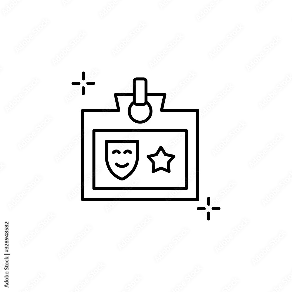 Id card icon. Simple line, outline vector elements of theatre for ui and ux, website or mobile application Id card icon. Simple line, outline vector elements of theatre for ui and ux, website or mobile application