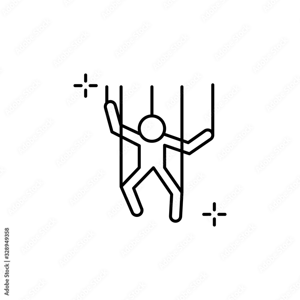 Marionette doll icon. Simple line, outline vector elements of theatre for ui and ux, website or mobile application Marionette doll icon. Simple line, outline vector elements of theatre for ui and ux, website or mobile application