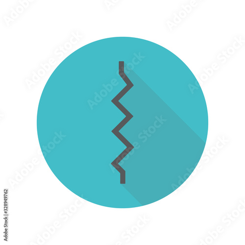 Electronic circuit symbol long shadow icon. Simple thin line, outline vector of restaurant icons for ui and ux, website or mobile application