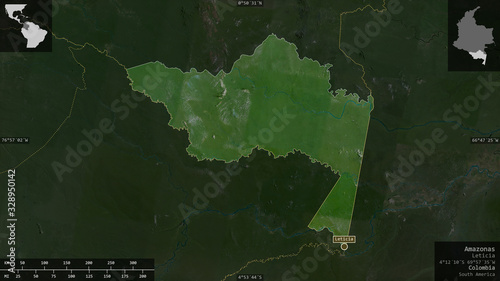 Amazonas, Colombia - composition. Satellite