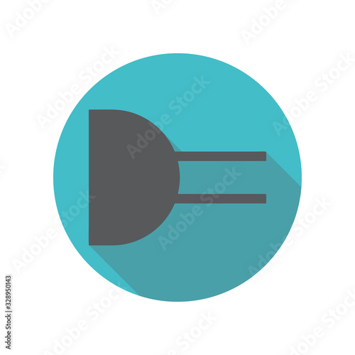 Electronic circuit symbol long shadow icon. Simple thin line, outline vector of restaurant icons for ui and ux, website or mobile application