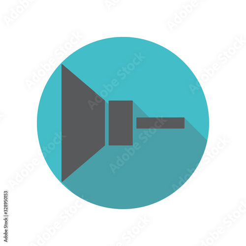 Electronic circuit symbol long shadow icon. Simple thin line, outline vector of restaurant icons for ui and ux, website or mobile application