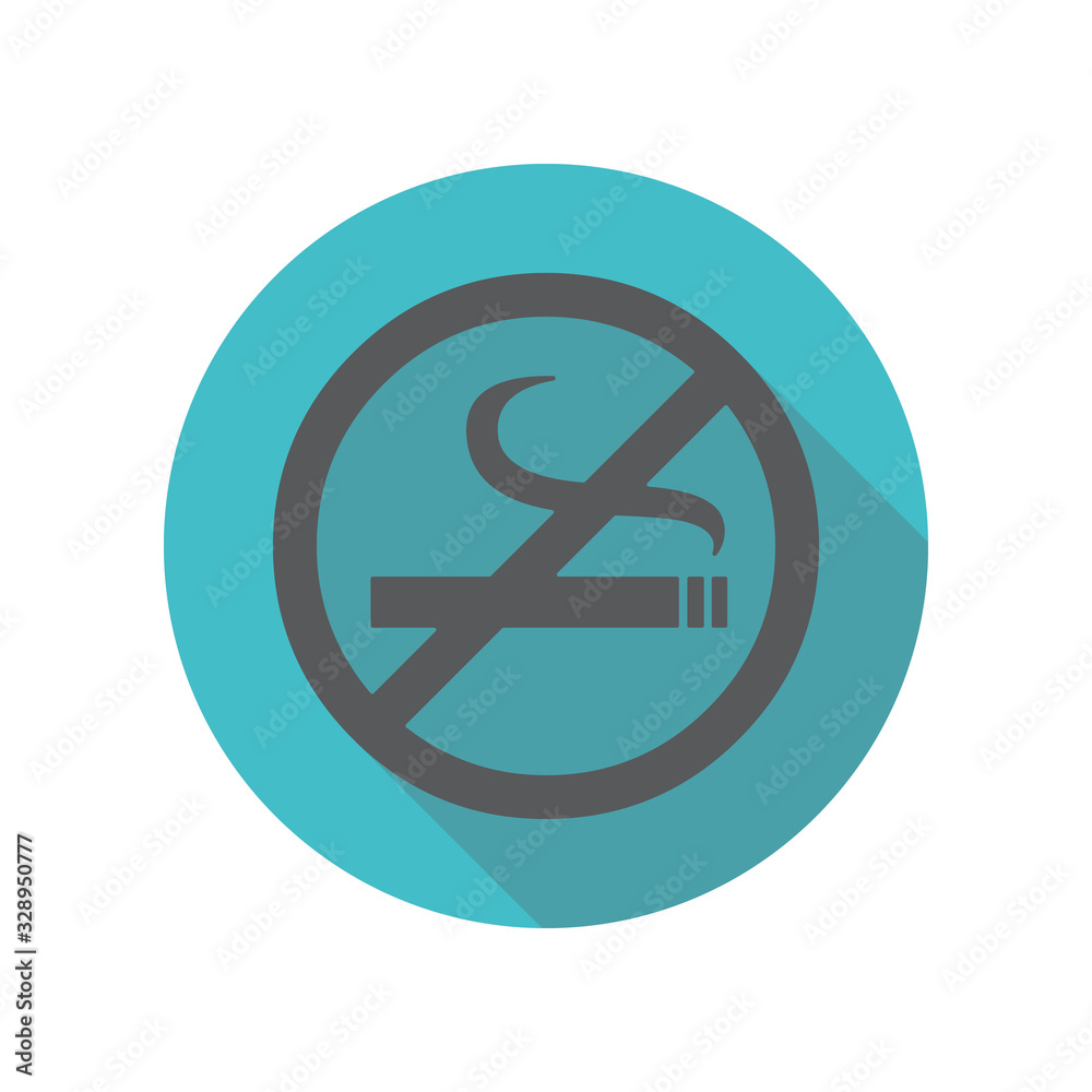 No smoking sign long shadow icon. Simple thin line, outline vector of restaurant icons for ui and ux, website or mobile application No smoking sign long shadow icon. Simple thin line, outline vector of restaurant icons for ui and ux, website or mobile application