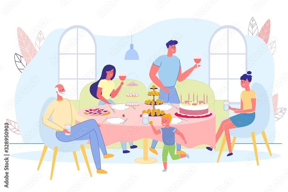 Celebrating at Home with Closest People, Banner. Celebrating at Home with Closest People, Banner.