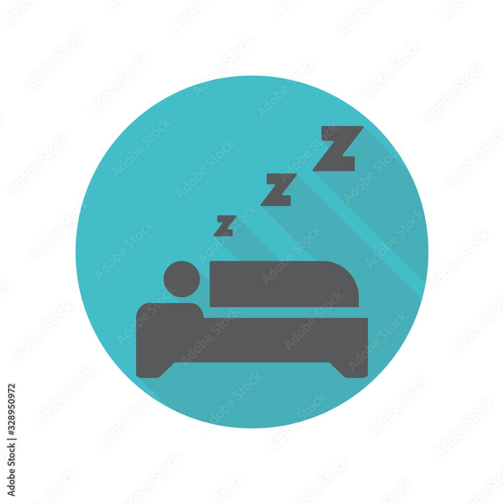Sleeping long shadow icon. Simple thin line, outline vector of restaurant icons for ui and ux, website or mobile application Sleeping long shadow icon. Simple thin line, outline vector of restaurant icons for ui and ux, website or mobile application