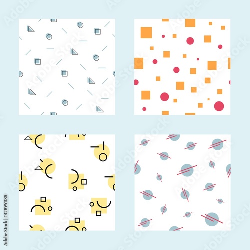 Wallpaper Mural Abstract Shapes, Geometric Seamless Pattern Set. Torontodigital.ca
