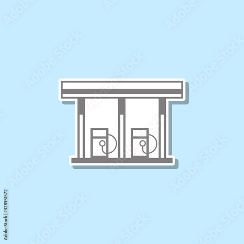 Gas station sticker icon. Simple thin line  outline vector of web icons for ui and ux  website or mobile application