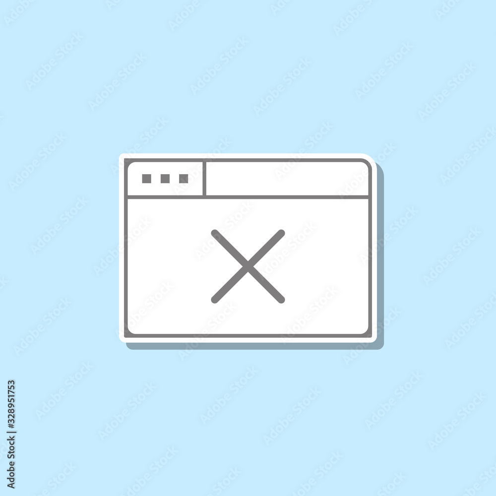 Offbrowser sticker icon. Simple thin line, outline vector of web icons for ui and ux, website or mobile application Offbrowser sticker icon. Simple thin line, outline vector of web icons for ui and ux, website or mobile application