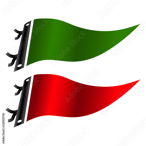 Green and Red Pennant Set