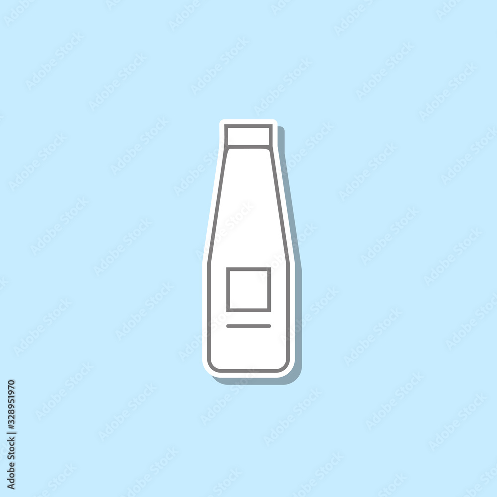 Milk bottle sticker icon. Simple thin line, outline vector of web icons for ui and ux, website or mobile application Milk bottle sticker icon. Simple thin line, outline vector of web icons for ui and ux, website or mobile application
